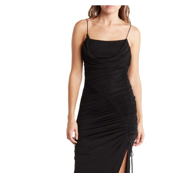 ALICE + OLIVIA Ruched Cutout Maxi Dress Black NWT Size 4 - Picture 6 of 11